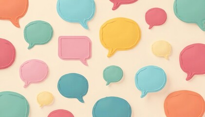 Seamless speech bubble pattern, pastel colors, print, background