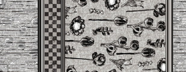 Linen Texture Background printed with leafs  Natural Seamless Pattern. Weave Fabric for Wallpaper, Cloth Packaging, curtain, duvet cover, pillow, digital print pattern design