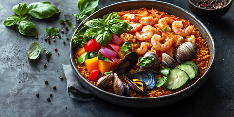 paella paradise: vibrant seafood and spice dish
