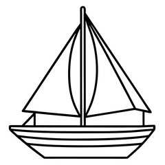 Minimal Sailboat Vector on White