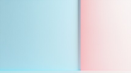 Fototapeta premium A minimalist design of a light blue wall with a pink stripe on the right.