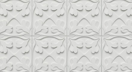 Fototapeta premium Elegant floral embossed pattern background for interior design and decoration