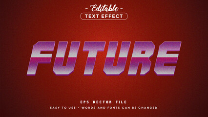Future neon text, editable text effect.