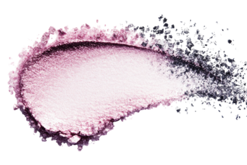 Swatched eye shadow, light pink and dark grey  Detailed texture visible