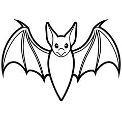 Bat vector illustration line art and white background