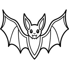 Bat vector illustration line art and white background