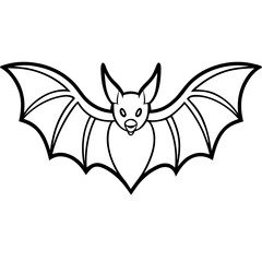 Bat vector illustration line art and white background