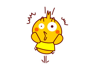 驚くひよこ