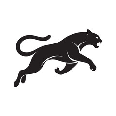 Leaping Panther Silhouette Vector Design
