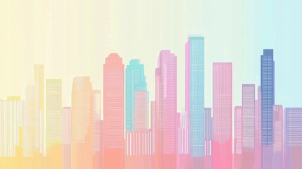 Obraz premium Real estate investment infographic flat design side view property market theme animation colored pastel.