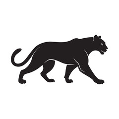 Stealthy Prowling Panther Silhouette Art