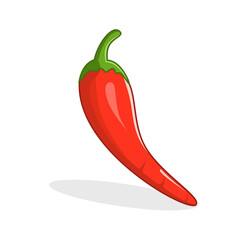Red chili pepper vector illustration with fresh, bright and realistic shape. Perfect for food, culinary, cooking spices, restaurants or spicy and natural themed graphic designs.