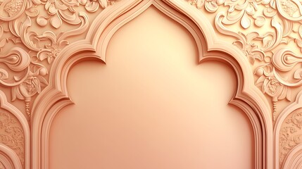 Peach Islamic Arch Background.
