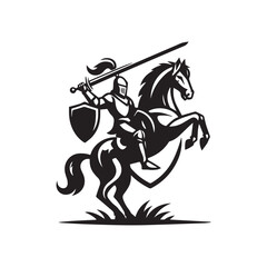 Heroic Knight Emblem with Sword and Shield