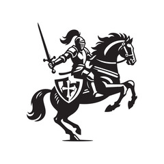 Heroic Knight Emblem with Sword and Shield