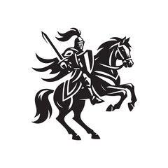 Heroic Knight Emblem with Sword and Shield