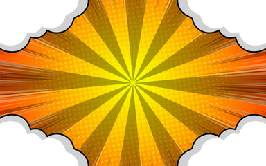 Comic background design with clouds