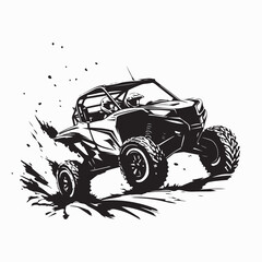 Sand dune bashing offroad Utv rally buggy Image vector on white background. © Istianah