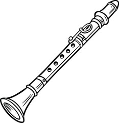 wooden flute isolated on white