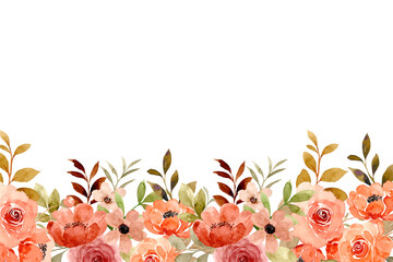 Watercolor flowers background vector for design.