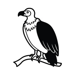 Fototapeta premium Vulture Perched on a Rock Vector Icon Minimalist Design