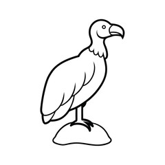 Vulture Perched on a Rock Vector Icon Minimalist Design