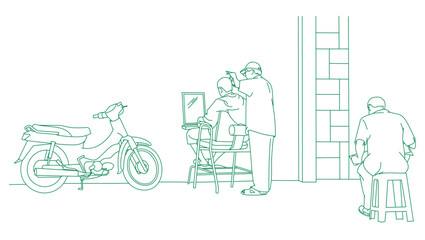 illustration, vector, outline, sketch, coloring