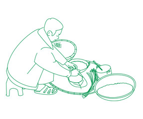 illustration, vector, outline, sketch, coloring