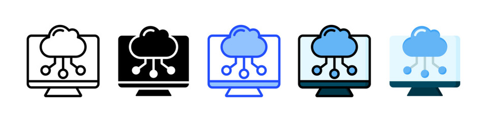 Cloud Empowerment Icon Collection With Multiple Styles
