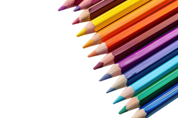 Artistic set of colorful pencils for drawing and creativity