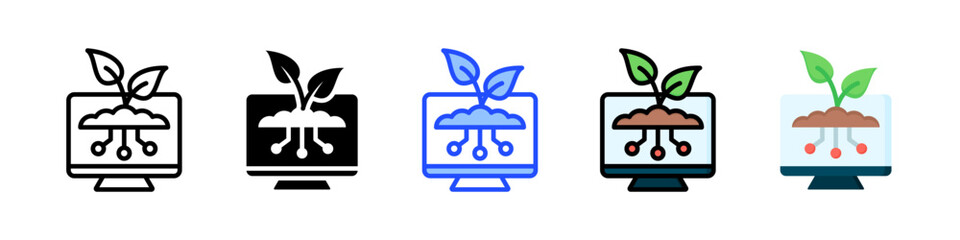 Smart Agriculture Icon Collection With Multiple Styles