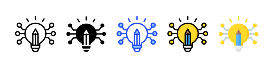 Creativity Icon Collection With Multiple Styles