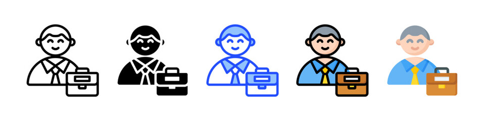 Portfolio Manager Icon Collection With Multiple Styles