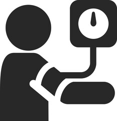 Blood pressure solid icon for healthcare and medical applications