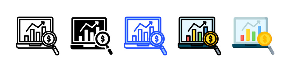 Research Investment Icon Collection With Multiple Styles