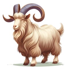 Fototapeta premium illustration of a Goat isolated on white background 