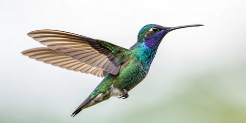Fototapeta premium Beautiful Hummingbird Bird White Background