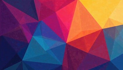 Abstract geometric shapes form a complex, colorful backdrop , bold, aesthetic