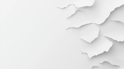 Fototapeta premium A white paper with a torn edge.