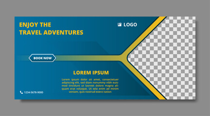 adventure travel template banner with image space