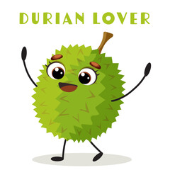 Durian fruit vector illustration. Durian Lover Sublimation. Cute Tropical fruit, King fruit. Exotic, isolated