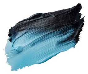 PNG Pastel black blue flat paint brush stroke white background turquoise abstract.