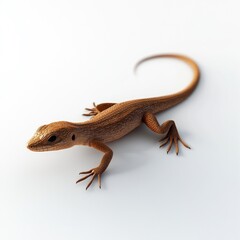 Fototapeta premium Close-up of butterfly agama lizard showing colorful skin and scales white background