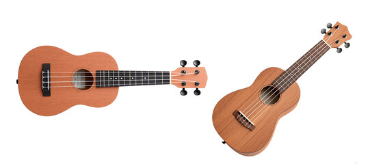 Melody, acoustic guitar isolated on white, transparent PNG