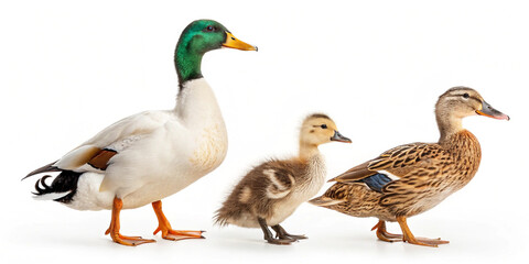 Adorable Duck on Plain White Background