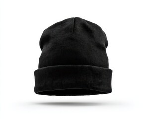 Blank Wool Beanie Mockup - Versatile Winter Fashion Hat on White Background for Your Unique Design