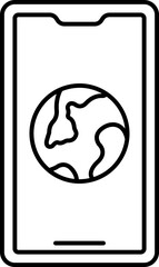 Earth Mobile Vector Icon Stock Illustration