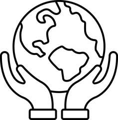 Earth Hands Vector Icon Stock Illustration