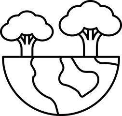 Forest Globe Vector Icon Stock Illustration