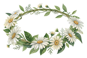 Daisy Flower Crown – Boho Floral Accessory Illustration
